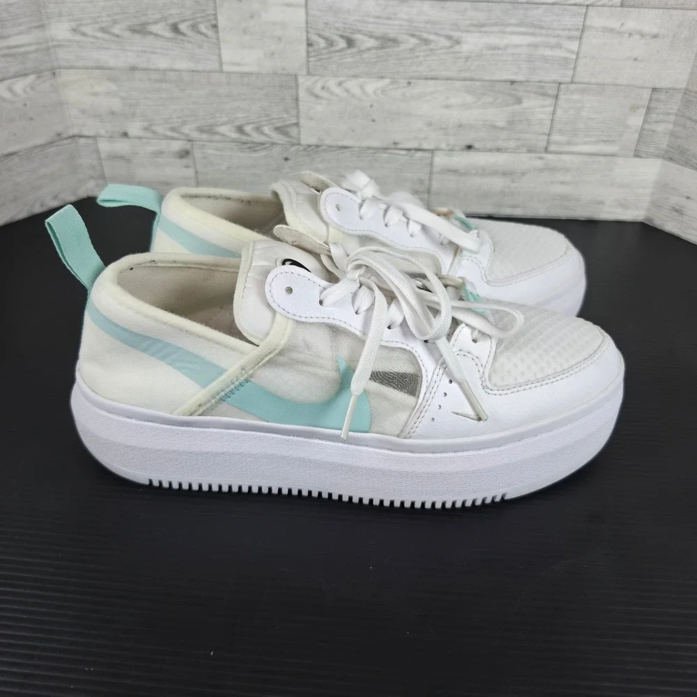 Nike Vandalised LX White Light Blue Platform Sneakers CW6536-100 Womens 9.5